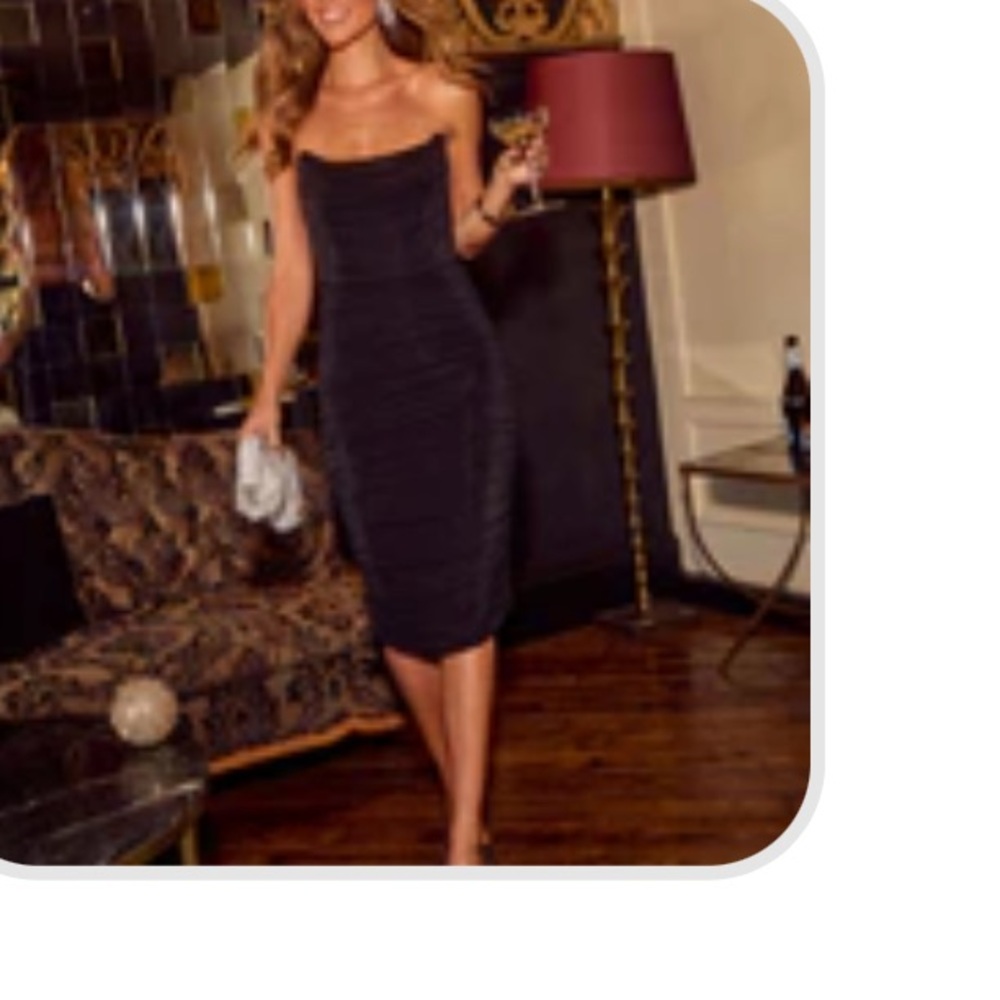 Vici Black Strapless Midi Dress NWOT
